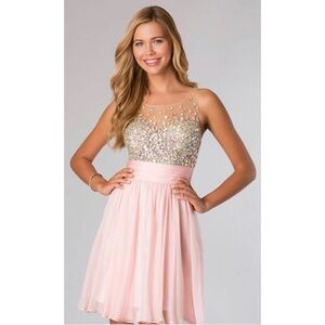 Jovani 21205 Jeweled Dress Blush